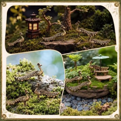 Civaner 50 Pcs Mini Brass Peacock, Small Peacock, Mini Metal Animals Statue - style: Peacock