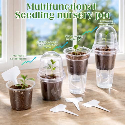 15 Pack 5" Self Watering Propagation Pots Clear, Plain Cup - size: 5"