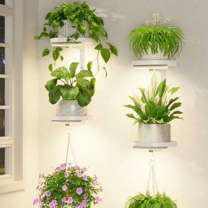 LASZOLA Plant Hanger Holder Shelf Wall Indoor with Lights, 2 Pcs White - color: Pure White, size: 2