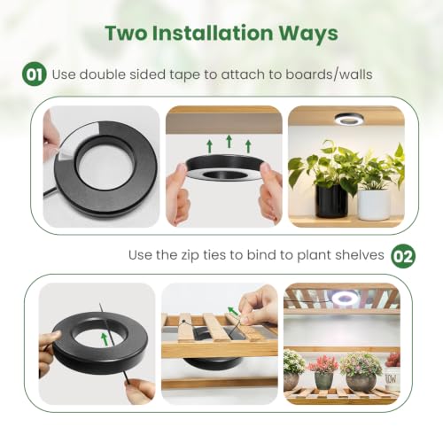Kullsinss 3.5" Grow Lights for Indoor Plants, 36W Full Spectrum Plant Light - size: 6-Head/Black
