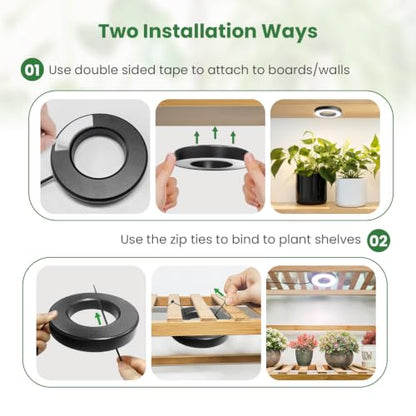 Kullsinss 3.5" Grow Lights for Indoor Plants, 36W Full Spectrum Plant Light - size: 6-Head/Black