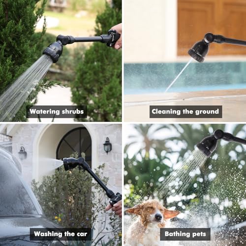 RESTMO Heavy Duty Metal Hose Wand, Watering Wand for Garden Hose - color: Flash Black