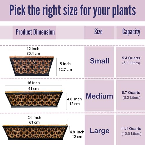 LaLaGreen Deck Wall Planter (24 in, 4 Pack) Black Horse Trough Window Box - size: 24" (61cm) x 4 pack
