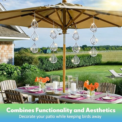 Bird Deterrents for Outside 12 Discs Stainless Steel, 4 Sets