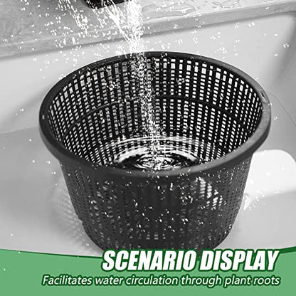 Roshtia 4 Pcs 8.35 Inch Hydroponic Baskets, Aquatic Black Mesh Net Pot