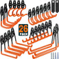 HUPBIPY 26 Pack Garage Hooks Heavy Duty, Wall Mount Ladder Hooks - color: 26 Pack Orange