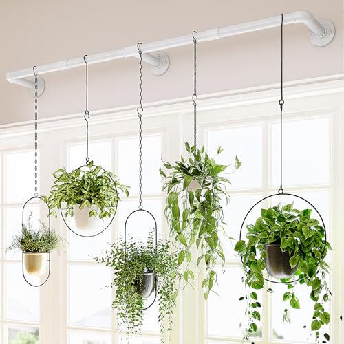 Bamworld Window Plant Hanger Indoor 63in Hanging Planters for Indoor Plants - color: White
