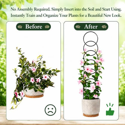 24 Inch Plant Trellis Indoor for Climbing Plants, Metal Plant Trellis