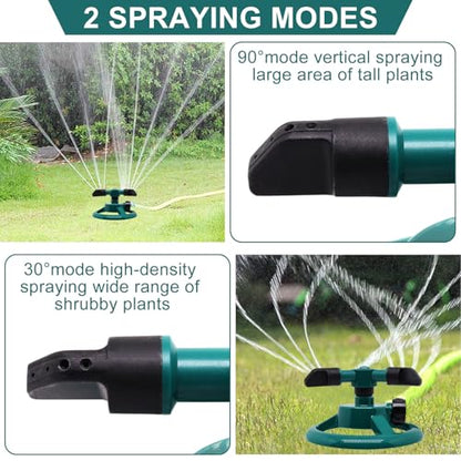 2Pcs Sprinklers for Yard, Automatic 360° Rotating Lawn Sprinkler, Garden Water Sprinklers for Lawns, Large Area Coverage Lawn Irrigation System, Yard Sprinkler for Lawns and Gardens Plant