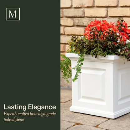 Mayne Nantucket 16in Self-Watering Square Planter, Black - color: Black