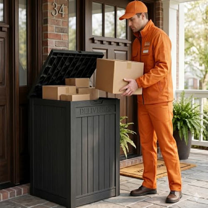 Outdoor Storage Box,90 Gallon Waterproof Package Delivery Boxes for Outside