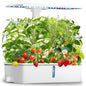 Hydroponics Growing System Kit 12 Pods, Indoor Garden with LED Grow Light - color: White