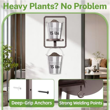 iDavosic.ly Wall Plant Picture Frame Holder Set of 2 & 2 Grow Light, Bronze - color: Bronze with 2 Lights, size: Rectangular