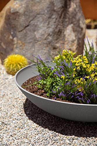 Veradek Mason Series Lane Bowl - Large Outdoor Bowl Planter - color: Gray, size: 8"H x 32"DIA 2PK