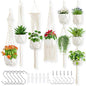 Macrame Plant Hangers, 6Pack Hanging Plant Holders Indoor, Ivory - color: Ivory