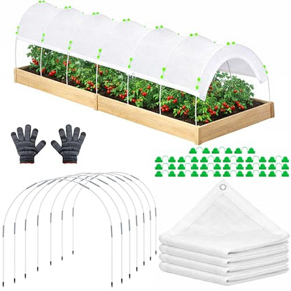 120'' x 39'' White Garden Shading Kit, 60% Sunblock Plant Shade Cloth - color: 120 x 39.4 Inch