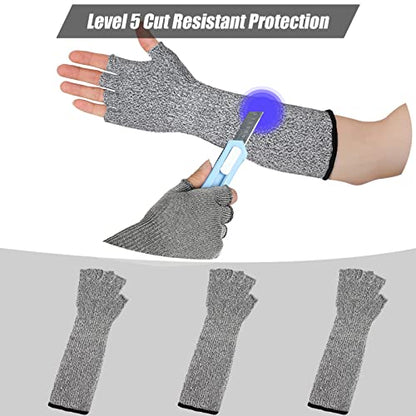 JenPen 3 Pairs Arm Sleeves Cut Resistant Level 5 - color: Gray, size: Medium