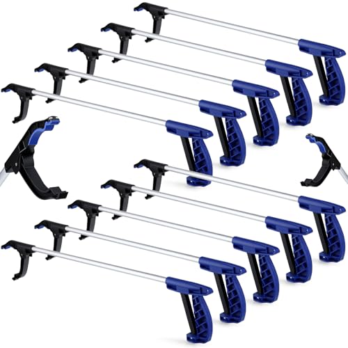 Sabary 10 Pcs 30" Grabber Reacher Tool Trash Pickers Bulk, Blue - color: Blue