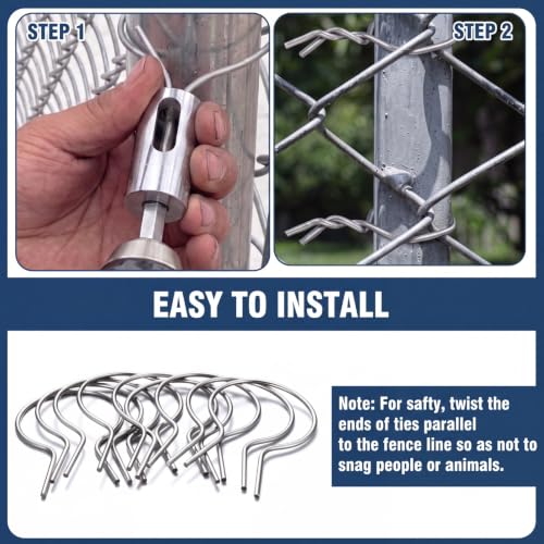200 Pcs 11 Gauge Twist Fence Ties for 2-7/8'' OD Posts with Drill Chuck - size: 2-7/8''