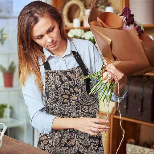 Britimes Apron with Pockets, 32x28 inch, for Women Men, Beige Embossed - color: Abstract Beige