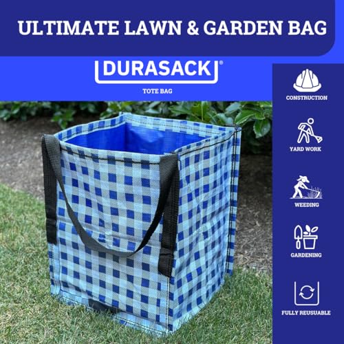 DURASACK Heavy Duty Storage Tote Bag 22-Gallon, Gingham Blue - color: Gingham Blue, size: Single