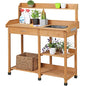 Yaheetech Potting Bench with Sink & Drawer, Outdoor Gardening Table, Wood - color: Wood