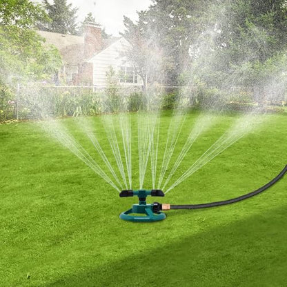 2Pcs Sprinklers for Yard, Automatic 360° Rotating Lawn Sprinkler, Garden Water Sprinklers for Lawns, Large Area Coverage Lawn Irrigation System, Yard Sprinkler for Lawns and Gardens Plant