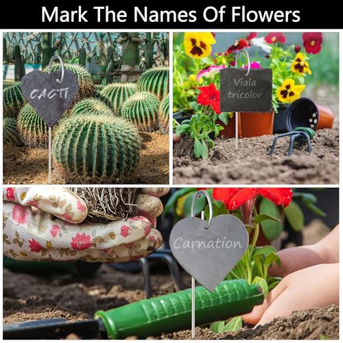 20Pack Silver Plant Label Hooks,Rust-Proof Garden Stake Markers, 30cm/11.81in Plant Sign Supports for Flowers, Planters, and Containers.