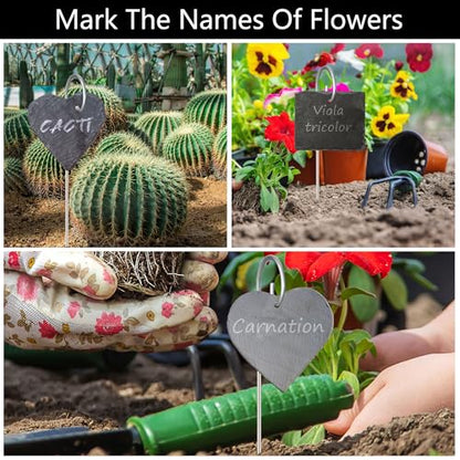 20Pack Silver Plant Label Hooks,Rust-Proof Garden Stake Markers, 30cm/11.81in Plant Sign Supports for Flowers, Planters, and Containers.