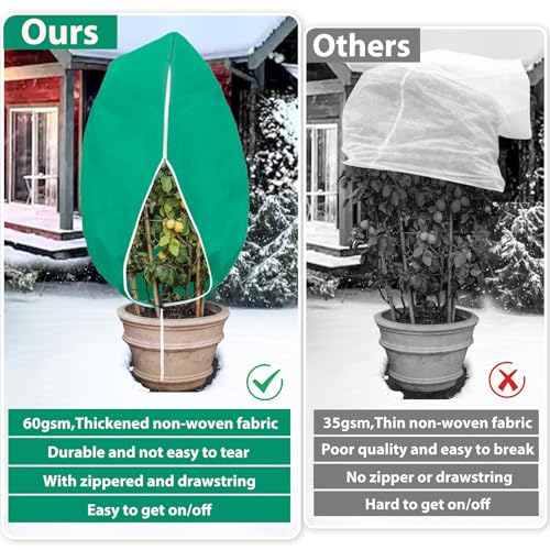 4 Pack Plant Covers Freeze Protection, 32"X24" Frost Blankets for Winter - size: 4PCS-32" X 24"