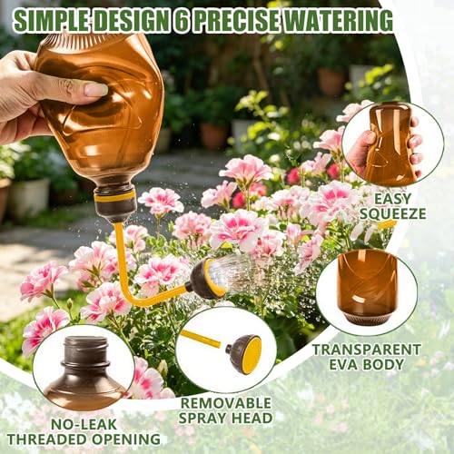 Precision Spout 0.45L Watering Can – Perfect for Delicate Seedlings - Potted Plants - Brown - color: Brown
