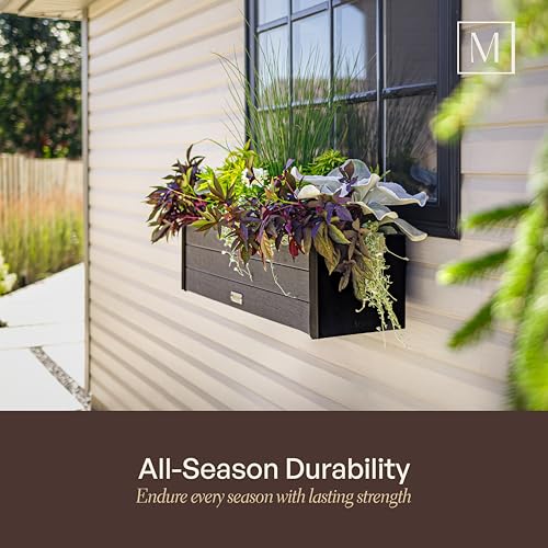 Mayne Vista 24in Rectangular Window Box Planter, Charcoal - size: 24in