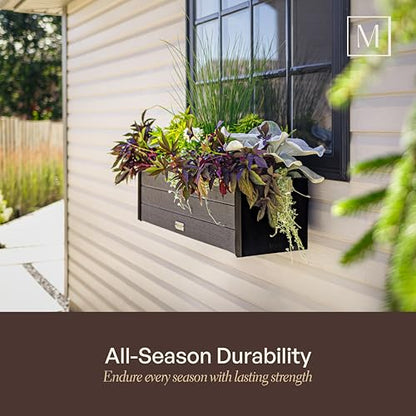 Mayne Vista 24in Rectangular Window Box Planter, Charcoal - size: 24in