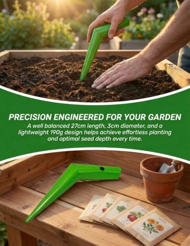 L Shaped Metal Garden Dibber Tool Bulb Planter Hole Digger