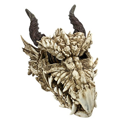 Design Toscano Stoker's Moors Dragon Skull Gothic Garden Statue, Large, 26 Inch, Polyresin, Full Color - style: Moors Dragon