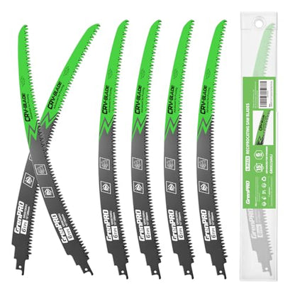 GRENPRO 6 Pack 15Inch Reciprocating Saw Blades, 6TPI Arc Edge for Pruning
