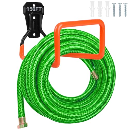 PeoMev Garden Hose Holder Wall Mount Heavy Duty Garden Hose Hanger - color: Orange