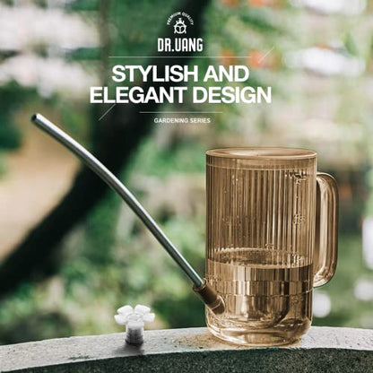Small Watering Can Indoor Plants with Long Spout (1L, Amber Brown) - color: Amber Brown