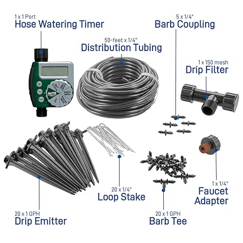 Orbit 91945 Tomato Garden Drip Irrigation Watering Kit w/Automatic Watering Timer - style: Traditional Timer