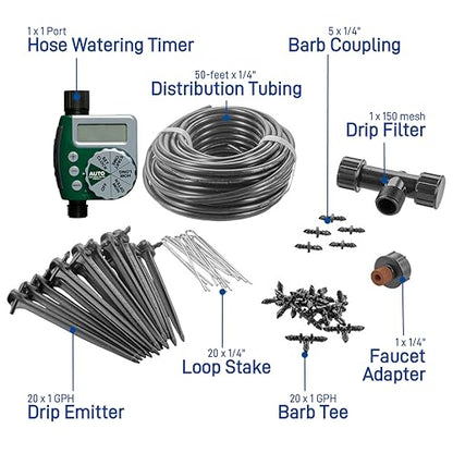 Orbit 91945 Tomato Garden Drip Irrigation Watering Kit w/Automatic Watering Timer - style: Traditional Timer