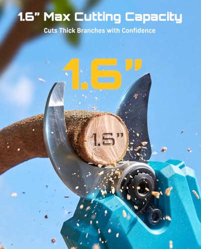 SEESII Electric Pruning Shears Upgraded, 1.6" Cordless Brushless Pruner - color: Tool Blue