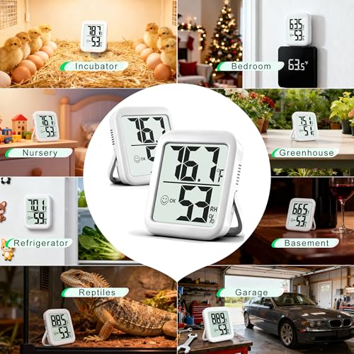 Antonki 2 Pack Room Thermometer Indoor Hygrometer - color: 2 Pcs * Classic White ( 90%+ Choice for Home )