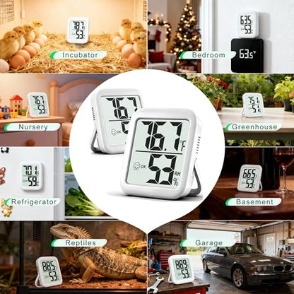 Antonki 2 Pack Room Thermometer Indoor Hygrometer - color: 2 Pcs * Classic White ( 90%+ Choice for Home )