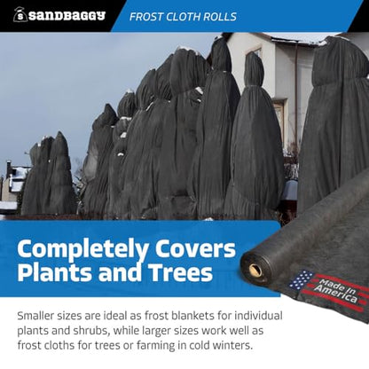 Sandbaggy Frost Cloth Rolls (3 ft x 360 ft) | Winter Cover for Shrubs, Trees, Gardens | Plant Blanket, Freeze Protection | Black, 4 oz Polypropylene (1 roll) - style: 1 roll - 3 ft x 360 ft