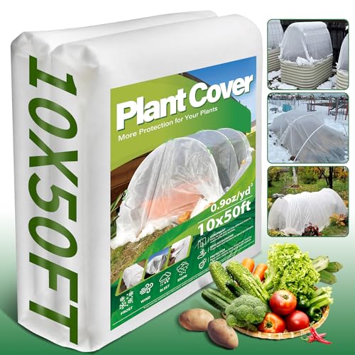 Avalution Plant Covers Freeze Protection, 10x50 FT Frost Cloths for Outdoor Plants, 0.9 oz/yd² Reusable Frost Blankets for Outdoor Plants, Row Covers for Vegetables Season Extension - color: 0.9oz Plant Cover, size: 10*50 ft