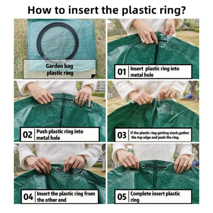 4 Pack 137 Gallons Reusable Yard Waste Bags Lawn Leaf Bags - style: 4pcs 137 gallons bags with double bottom