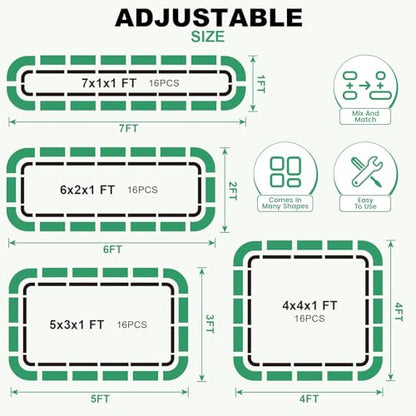 1MORE Raised Garden Bed,4 in 1 Modular Planter Raised Bed,5x3x1ft,Green-1Pk - color: Green, size: 1pack-5X3X1