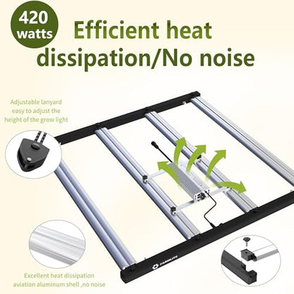 FARMLITE 420W LED Grow Lights for Indoor Plants Full Spectrum Growing Bar - size: 420watts