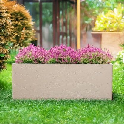 42" Large Rectangular Planter - Handmade Fiberglass Composite - color: Off White, size: Large