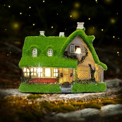 Solar Garden Outdoor Statue Light - Fairy House Lawn Decoration for Patio, Balcony, and Yard - Unique Gift for Any Occasion - color: Fairy Garden House-4